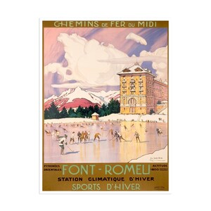 Odeillo Travel Poster Font-Romeu Art Via France Print (H551)a