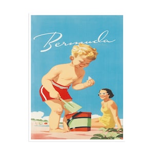 Bermuda Painting Travel Poster Beach Art Print (H694)a