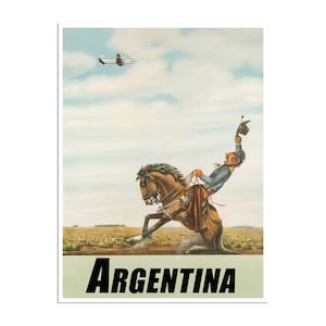 Argentina Travel Poster Vintage Argentinian Art Print South American Decor (H1540)