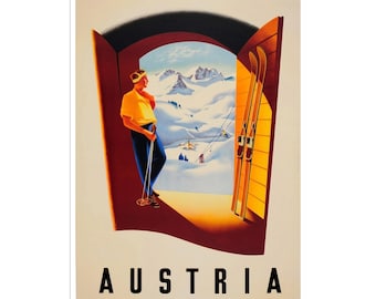 Austria Ski Poster Sports Art Vintage Print (H573)a