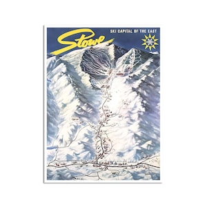Stowe Vermont Poster Skiing Art Vintage Ski Print (H1477)