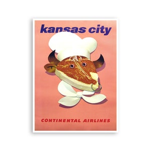 Kansas City Art Missouri Print BQQ Chef Poster (H1277)a