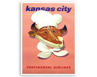 Póster de chef de barbacoa con impresión de arte de Kansas City, Missouri (H1277)a