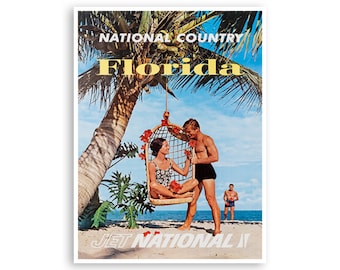 Florida Travel Poster Retro Florida Wall Art Print (H964)