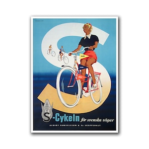Poster Schweden Fahrrad Radsport Art Bike Print (H279)a
