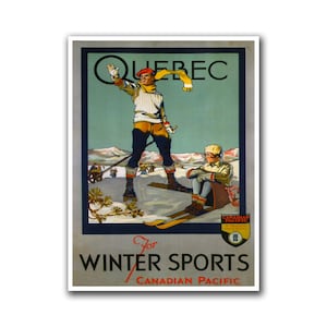 Retro Travel Poster Art Quebec Canada Sports Home Decor Vintage Print (H254)