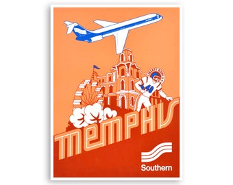 Memphis Tennessee Poster Vintage Travel Art (H1143)