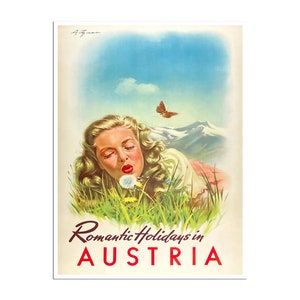 Austria Travel Poster Austrian Art Print (H1653)a