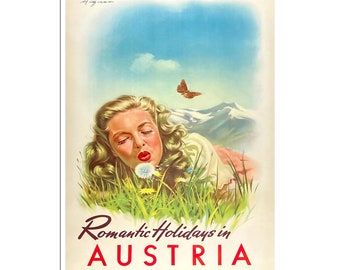 Oostenrijk reisposter Oostenrijkse kunstdruk (H1653)a