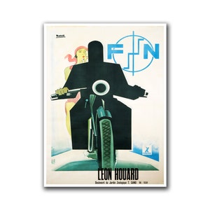 FN Motorcycle Poster Motor Bike Art Leon Houard Print (H20)a