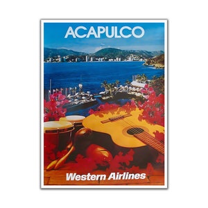 Acapulco Reise Poster Mexikanisch Home Dekor Mexiko Wand Kunst Druck (H1472)a