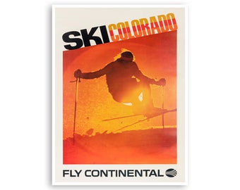 Colorado Skiing Poster Ski Art Decor Retro Vintage Print (H1122)
