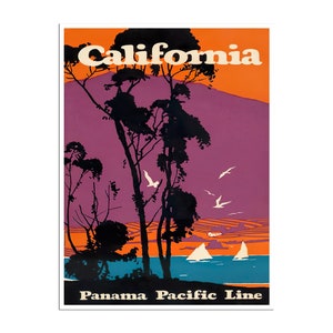 Póster de viaje de California con arte de crucero (H1482)a