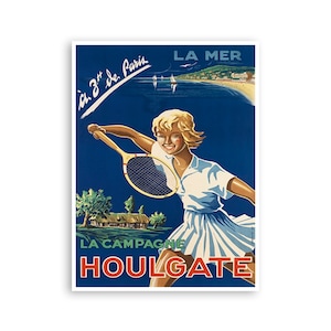 Houlgate France Art Vintage Tennis Poster Print French Gift (H855)