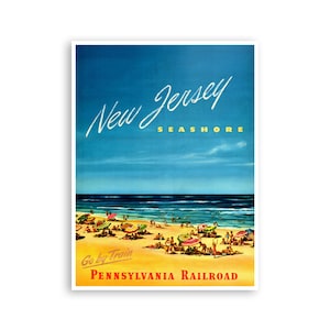 New Jersey Poster Beach Art Home Decor Vintage Print (H995)