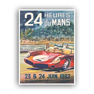 Race Car Poster Auto Racing Vintage Motor Sport Le Mans Art Print (H408)