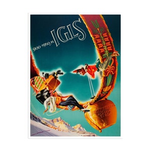 Austria Travel Poster Tyrol Ski Print Igls Art  (H591)a
