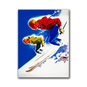 Ski Poster Sport Kunst Ski fahrend Druck (H179)a