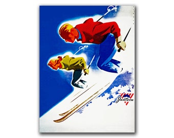 Ski Poster  Sports Art Travel Retro Decor Vintage Print (H179)