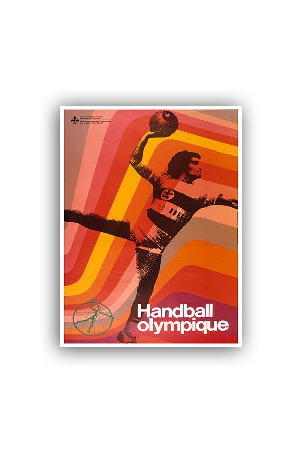 Art Deco H329 De Sport Handball Vintage Wall Art Dodgeball Etsy