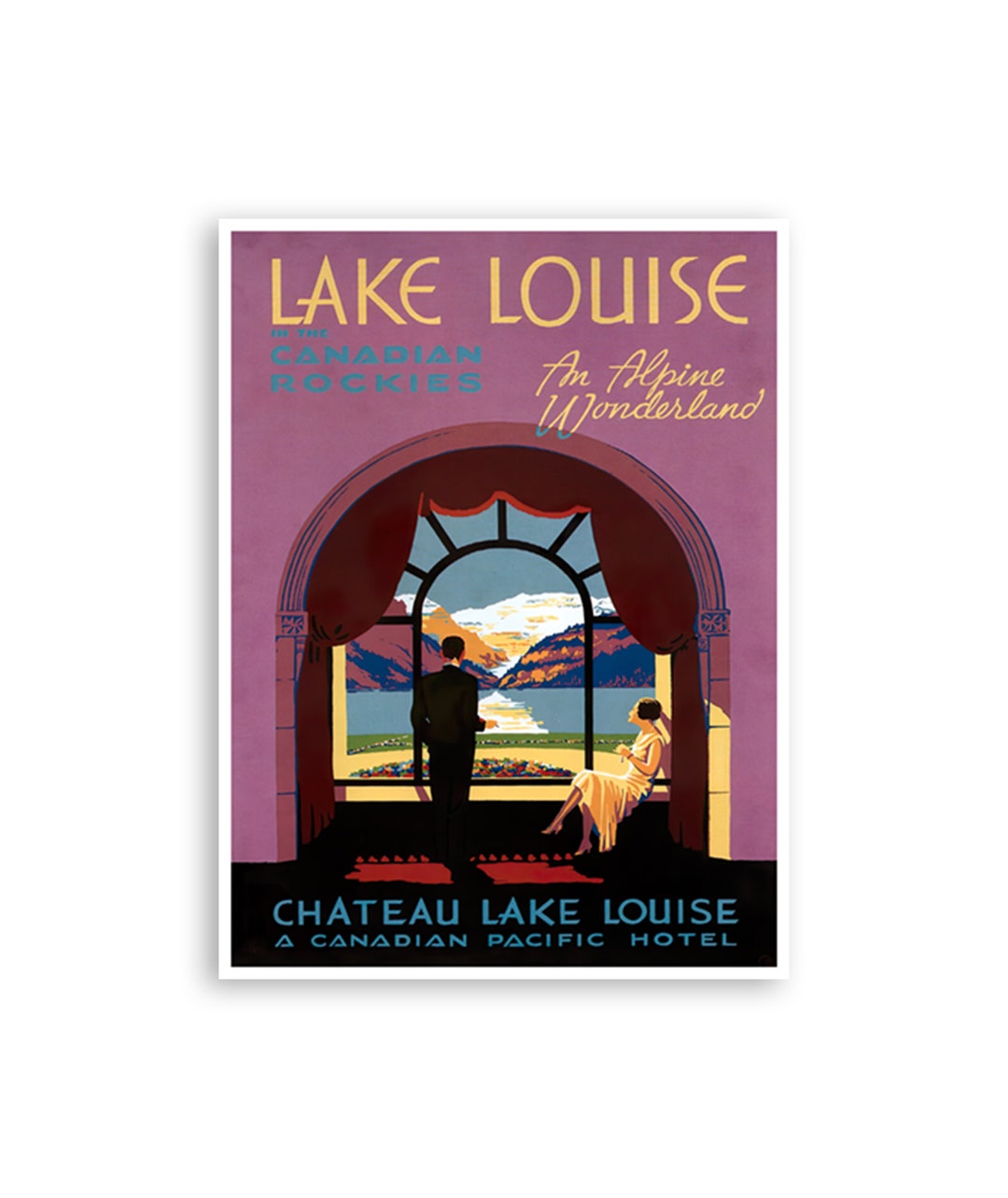 Lake Louise Art Canada Travel Poster Vintage Print (H1243) - Etsy