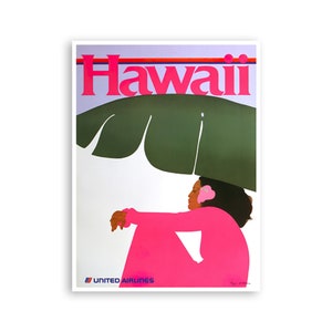 Vintage Hawaii Poster Travel Art Hawaiian Decor Retro Print (H1400)