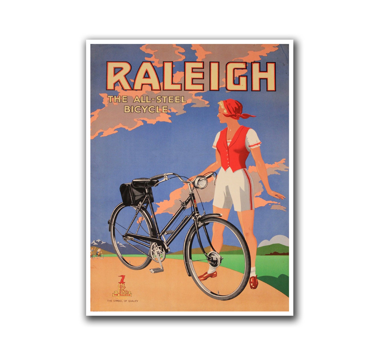 Vintage Bike Poster Art Bicycling Decor Cycling Road Bike Etsy