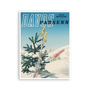 Davos Art Switzerland Travel Poster Parsenn Print (H1142)a