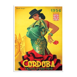 Cordoba Festival Poster Spain Travel Art Vintage Spanish Print (H1636)