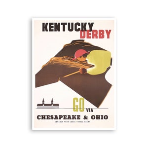Kentucky Derby Print Sports Poster Travel Art Horseback Riding Vintage Home Decor (H1399)