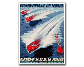 Boating Poster Retro Art Racing  Sports Decor Print (H96)