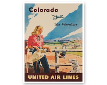 Colorado Wall Art Travel Poster Retro Decor Print (H886)