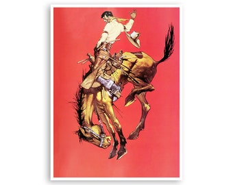 Vintage Rodeo Art Poster Print Western Decor (H1306)