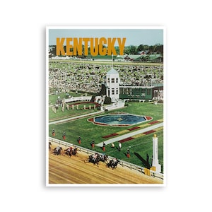 Kentucky Derby Poster Travel Art Horseback Riding Print Vintage Home Decor (H1099)