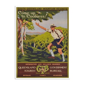 Queensland Print Australia Art Australian Travel Poster (H721)a