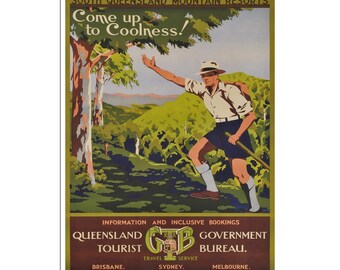 Queensland Print Australia Art Australian Travel Poster (H721)a