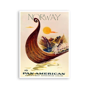 Norway Travel Poster Vintage Norwegian Art Retro Print (H1293)