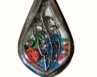 Blatt Festival Schattenbox Curio Halskette