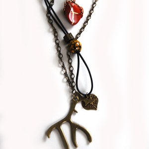 Into The Woods Animal Totem Chain and Leather Cord Necklace