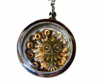 Zauberwald Eule Schattenbox Curio Halskette