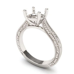 Antique Style Rng Mounting in 950 Platinum Setting only