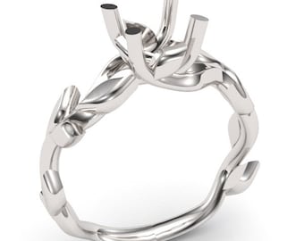 Leaf Design Ring 14k Gold Ring Mounting