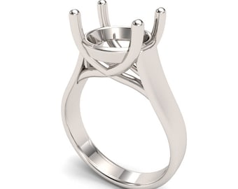 10mm Trellis Solitaire Engagement Ring setting 14k gold White, Yellow  5.5 rams
