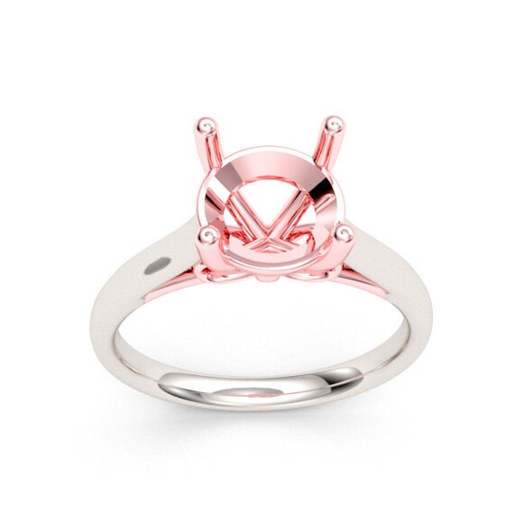 Platinum Solitaire Semi-Mounting Ring for Women