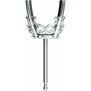 Round 4-Prong Vintage-Inspired Scroll Earring Mounting 1 Pair