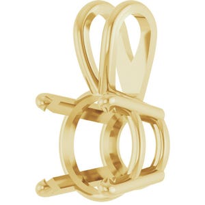 Round 4-Prong 14K Yellow or 14k White Pendant Setting Only