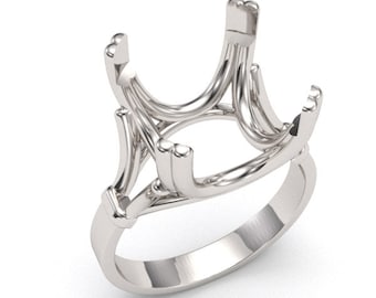 Round Simple Solitaire Ring Setting for 14mm made in 14k gold