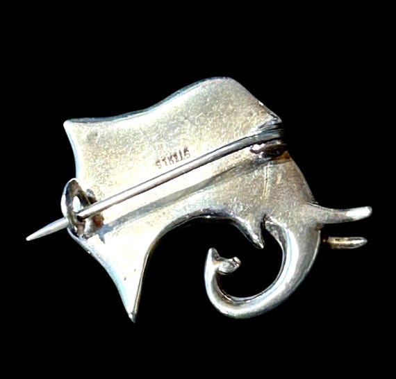 C19th silver paste elephant brooch, garnet eye. - image 3