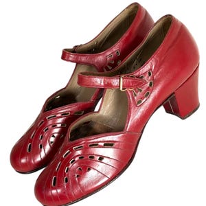 1940s Red CC41 Shoes.