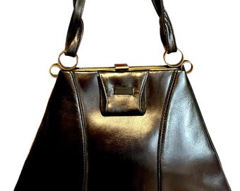 Petit sac à main noir élégant des années 30